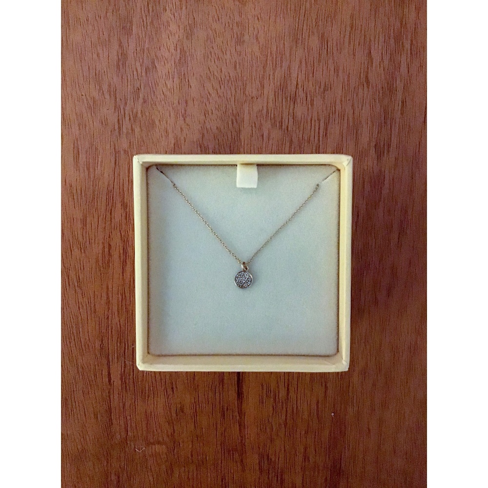 Maya Brenner Pave Diamond Disc 16" Necklace 14k